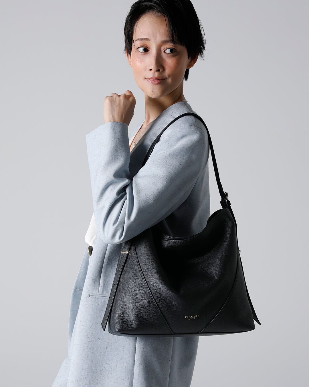 【新色追加】シュリンクレザー ワンハンドル ショルダー バッグ / A4