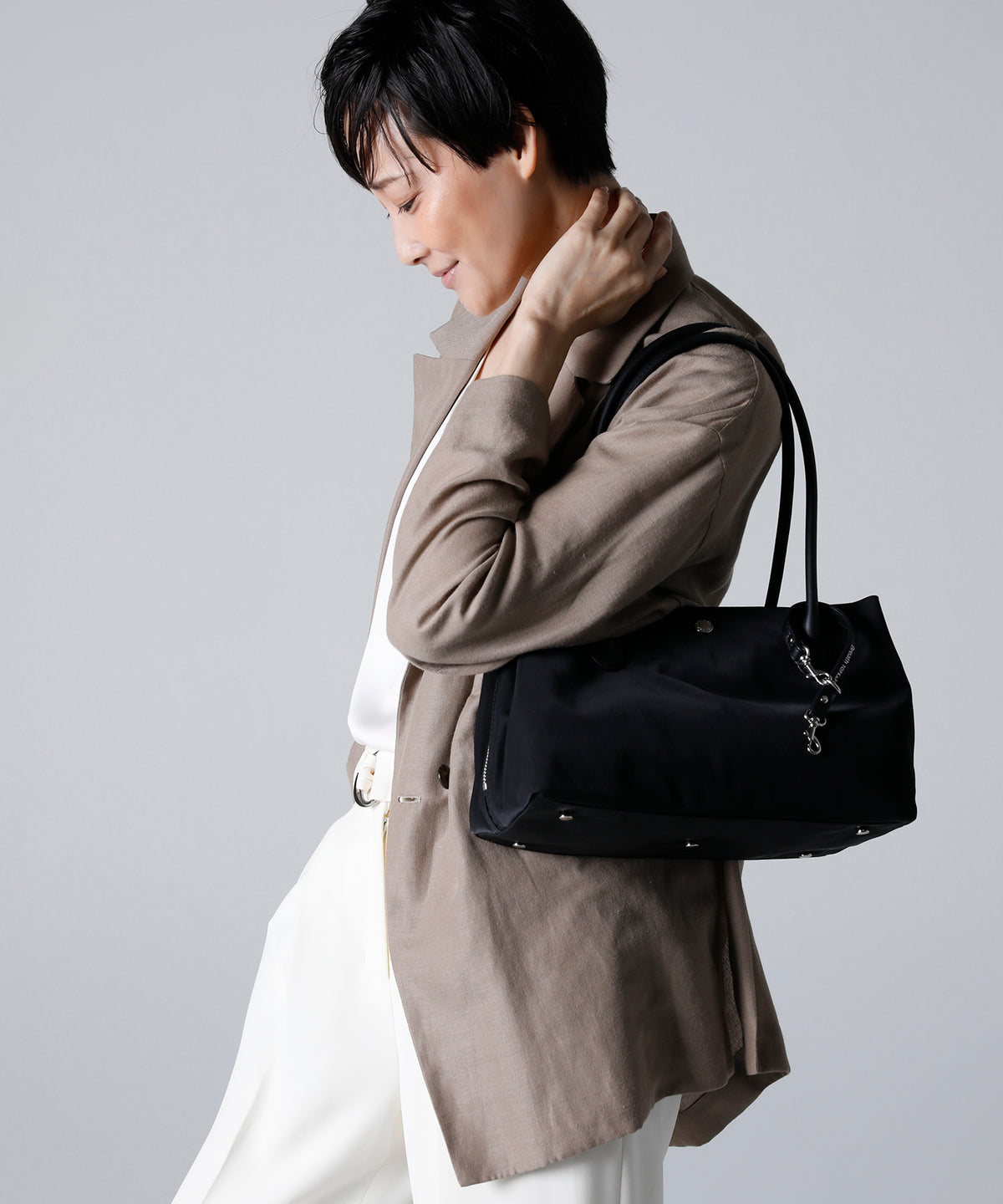 ALINE ナイロン ボストン ミニ トートバッグ