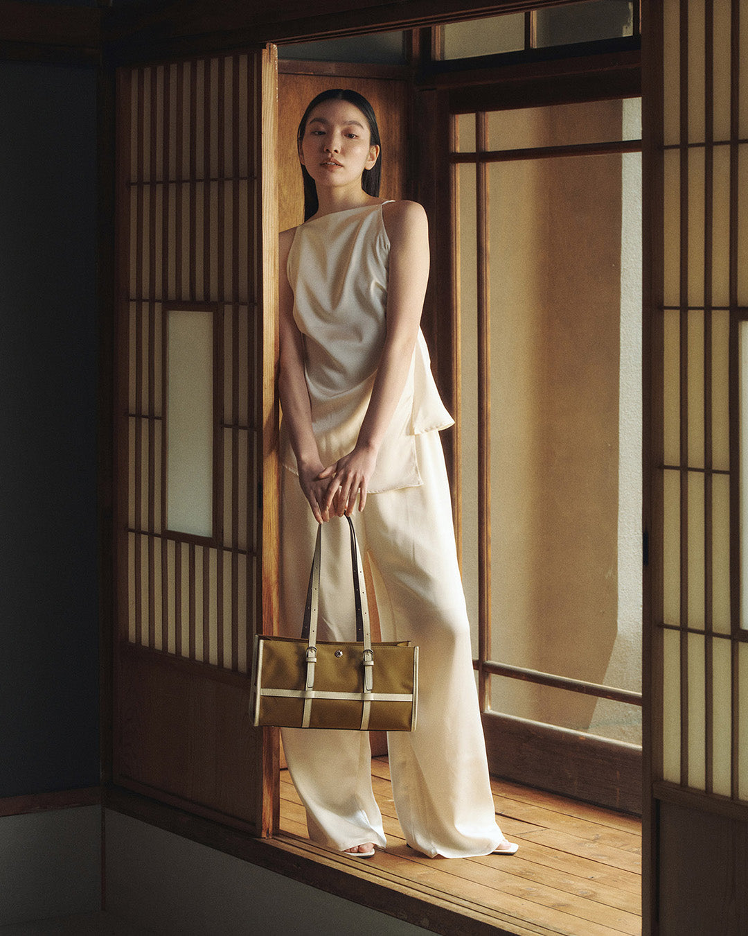 FRAME レザーベルト ワイド ミニ トートバッグ