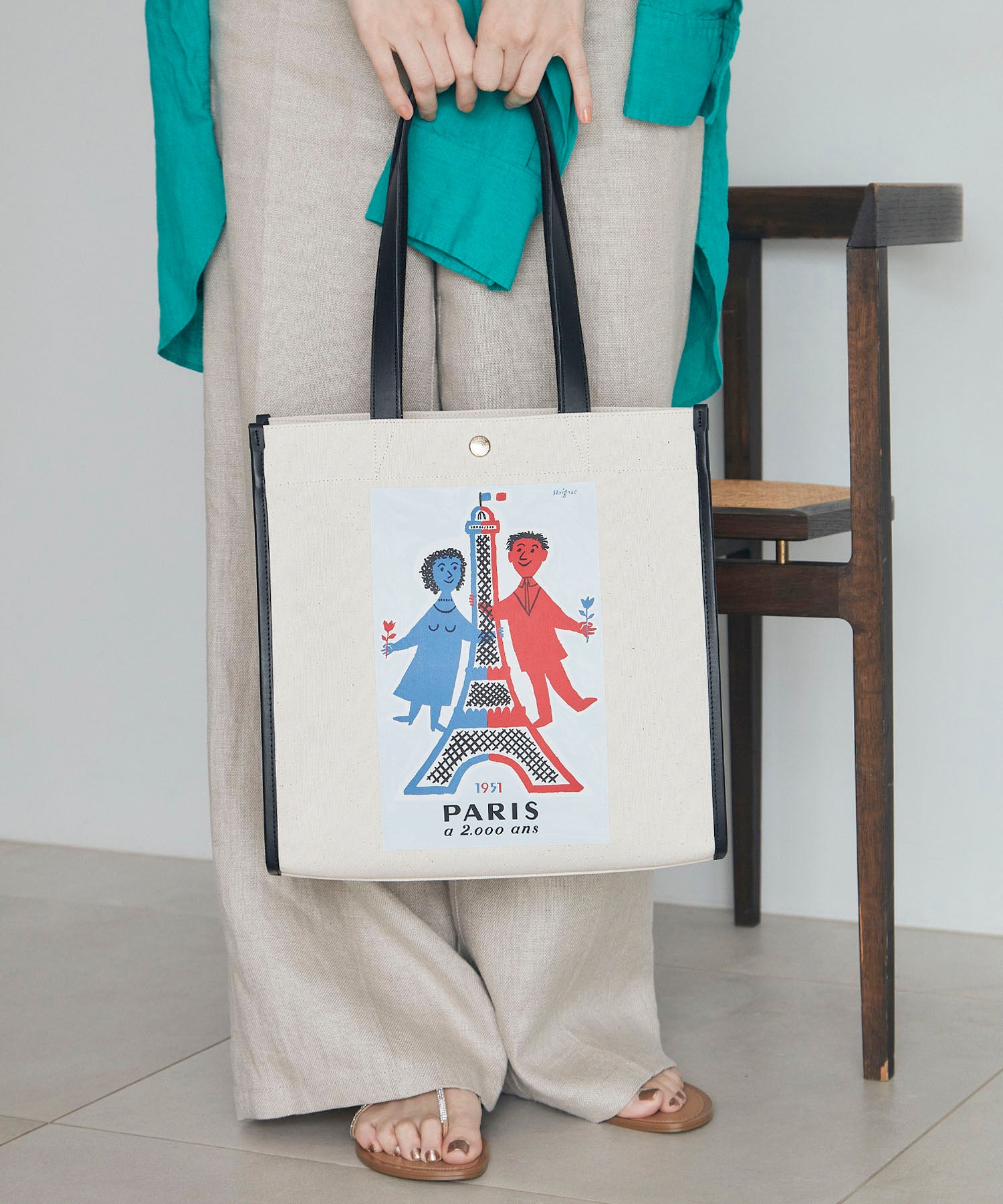 サヴィニャック × Breath TOPKAPI アート プリント オーガニックキャンバス トート バッグ / A4