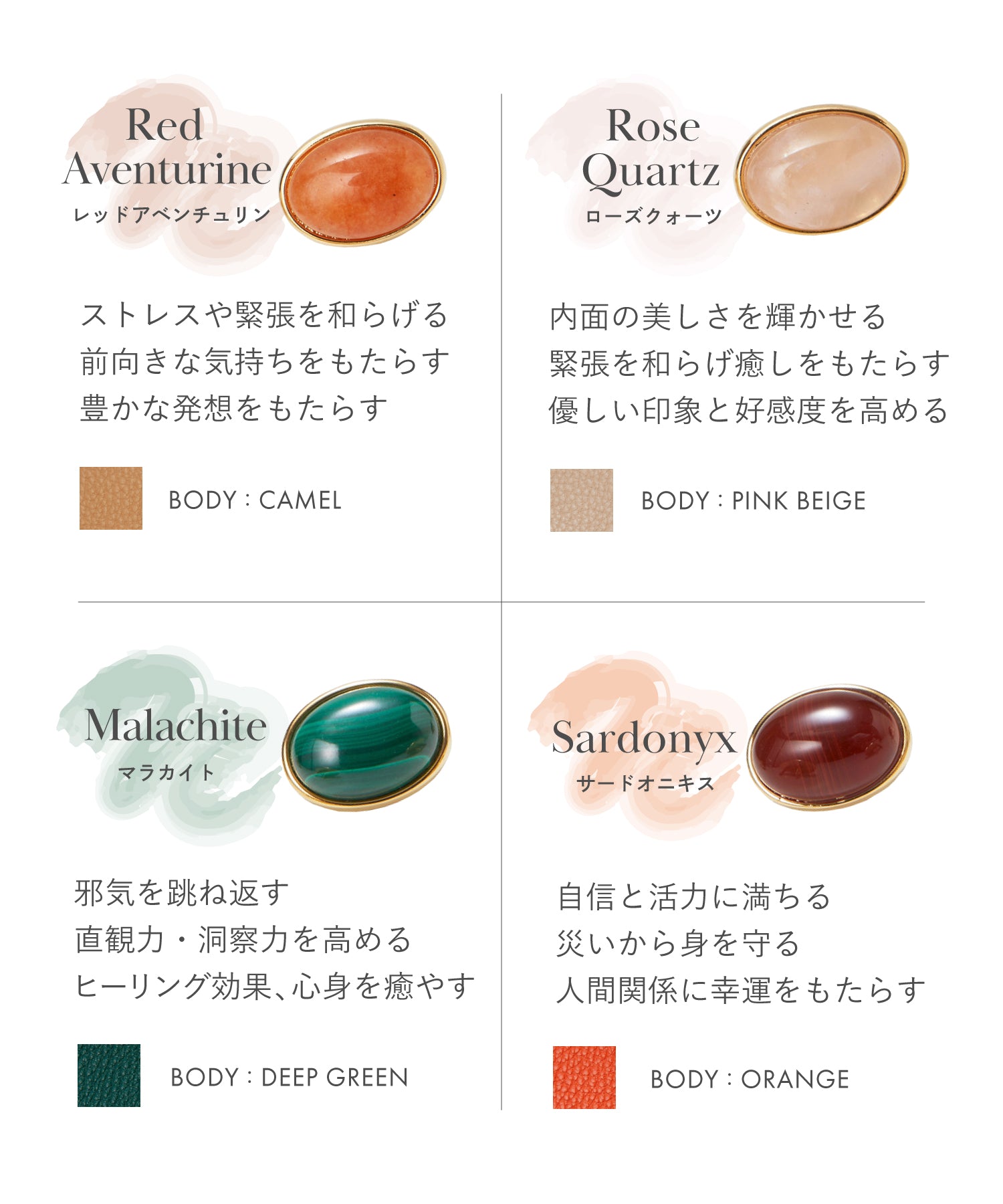gemdrops ミニエンボスレザー 天然石 長財布