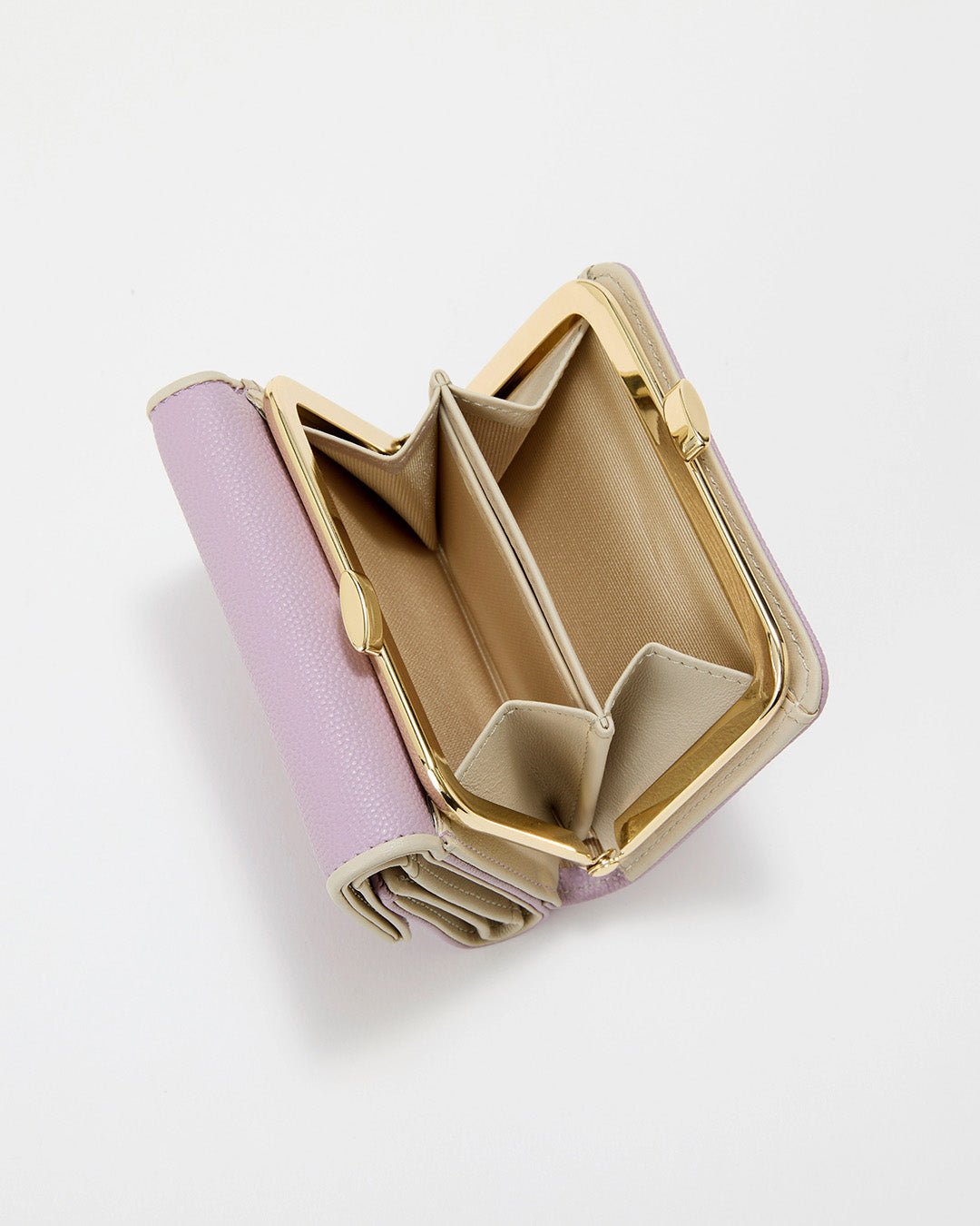 【公式限定】 Perle バイカラー パイピング 口金 三つ折り 財布