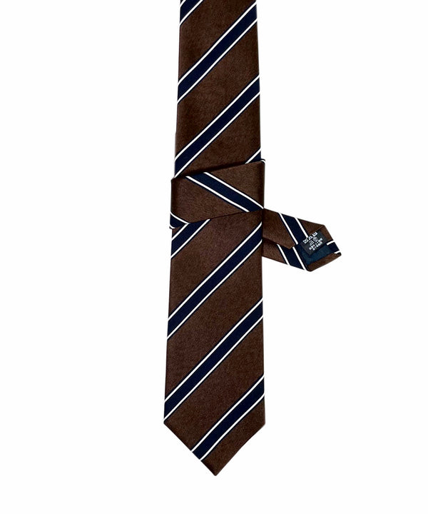 ６色メランジ 朱子織り ストライプ柄 ネクタイ 日本製