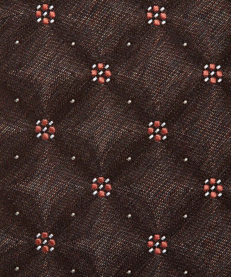 6色メランジ 組織変化 サテン地 小紋柄 ネクタイ 日本製