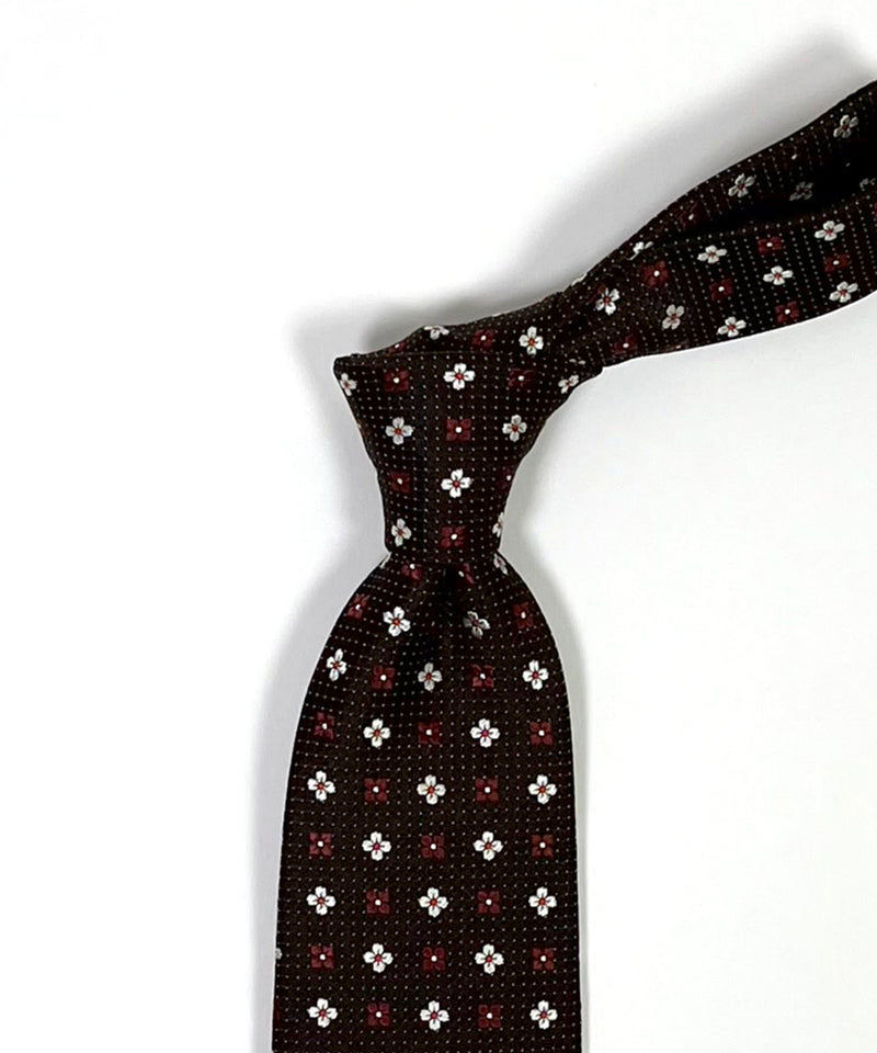 タテサテン 小紋柄 ネクタイ 日本製