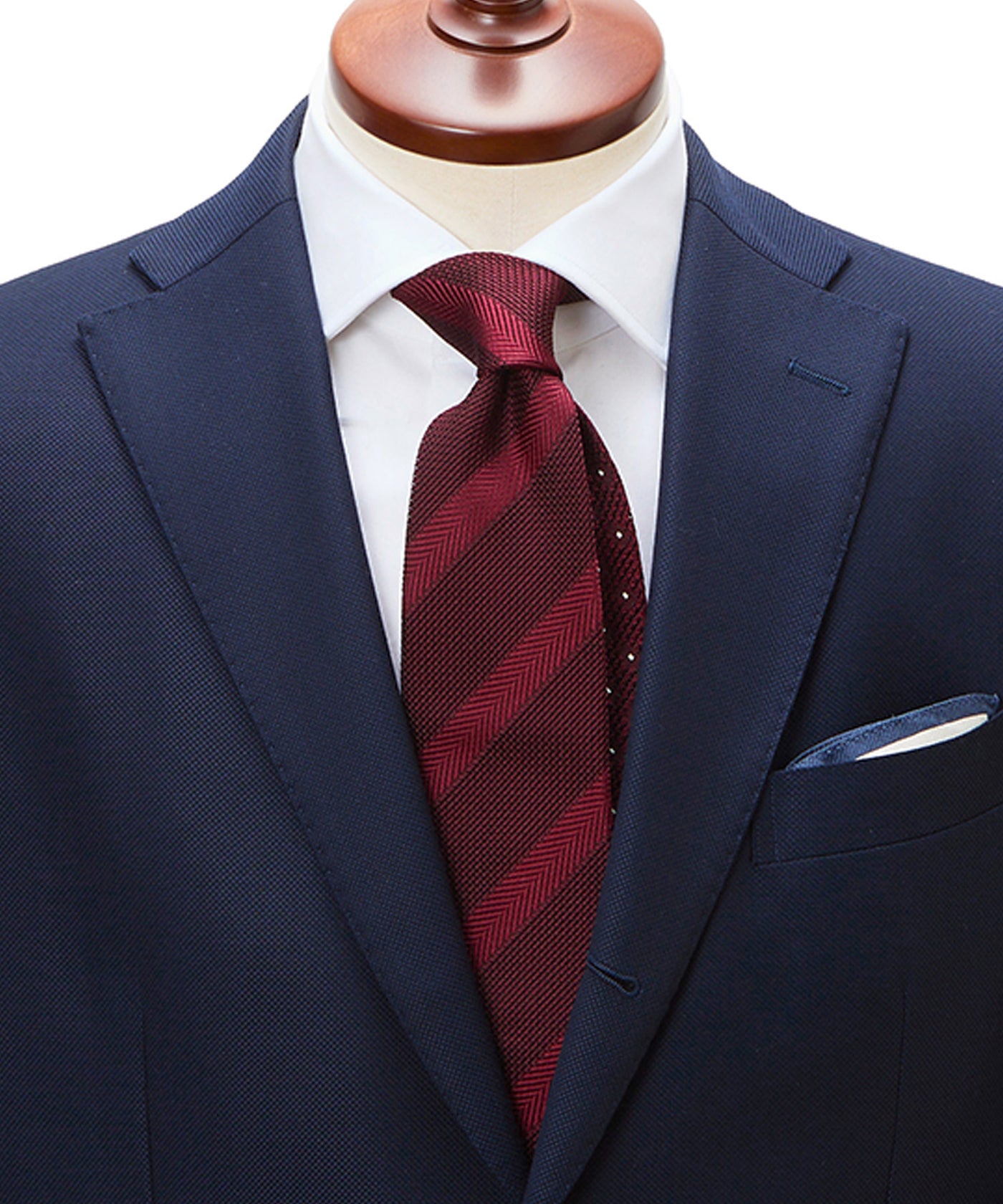 1196新品★クリケット ネイビー/ワインストライプ柄シルクネクタイ★