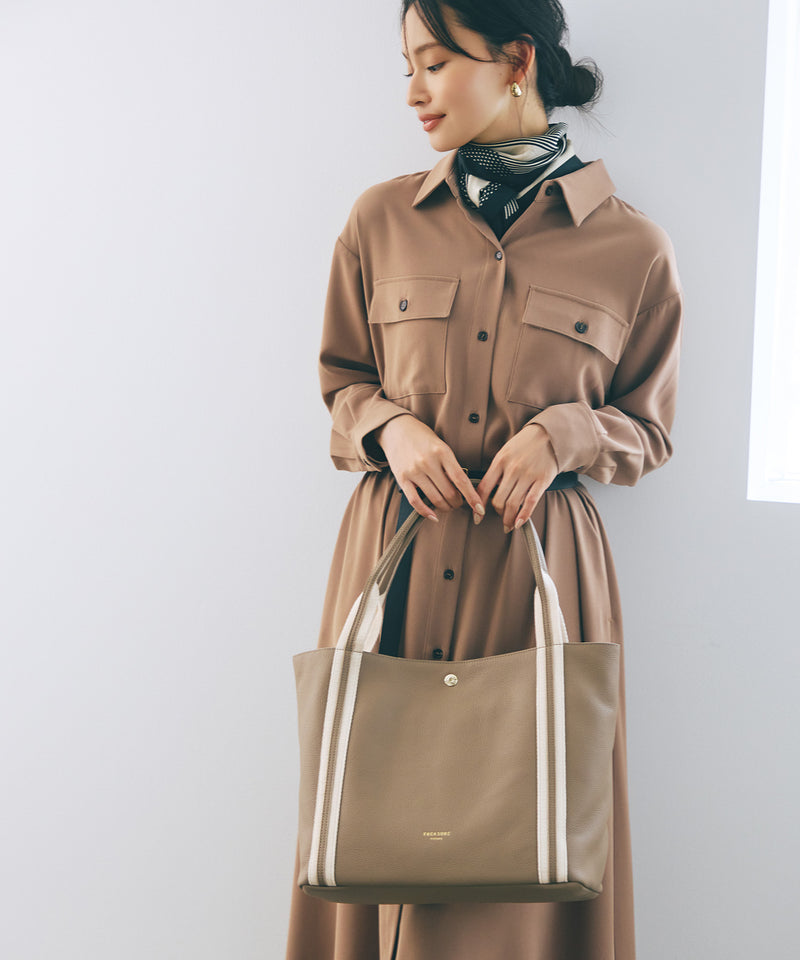 【トプカピ】 トートバッグ A4収納可 トプカピ TOPKAPI フロントステッチ レザーA4トートバッグ