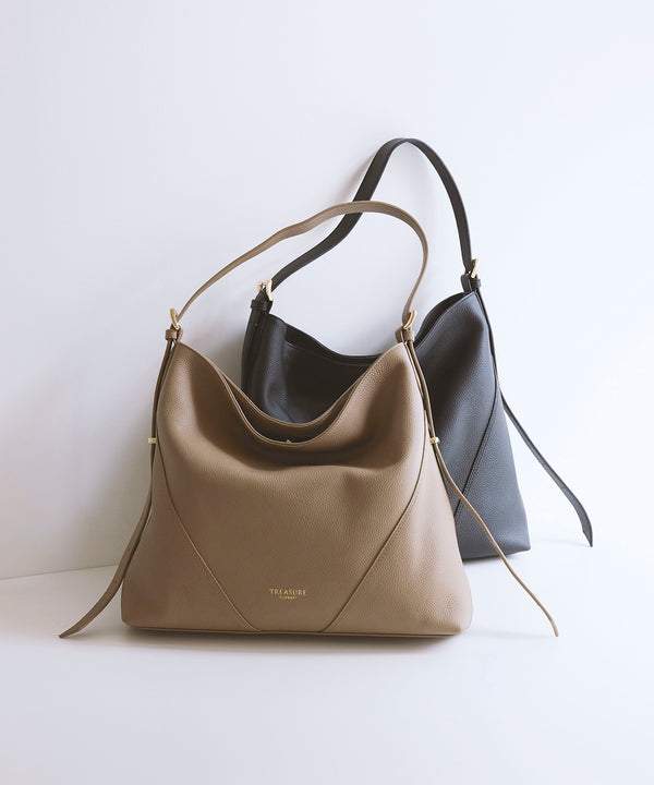 シュリンクレザー ワンハンドル 2way ショルダー バッグ