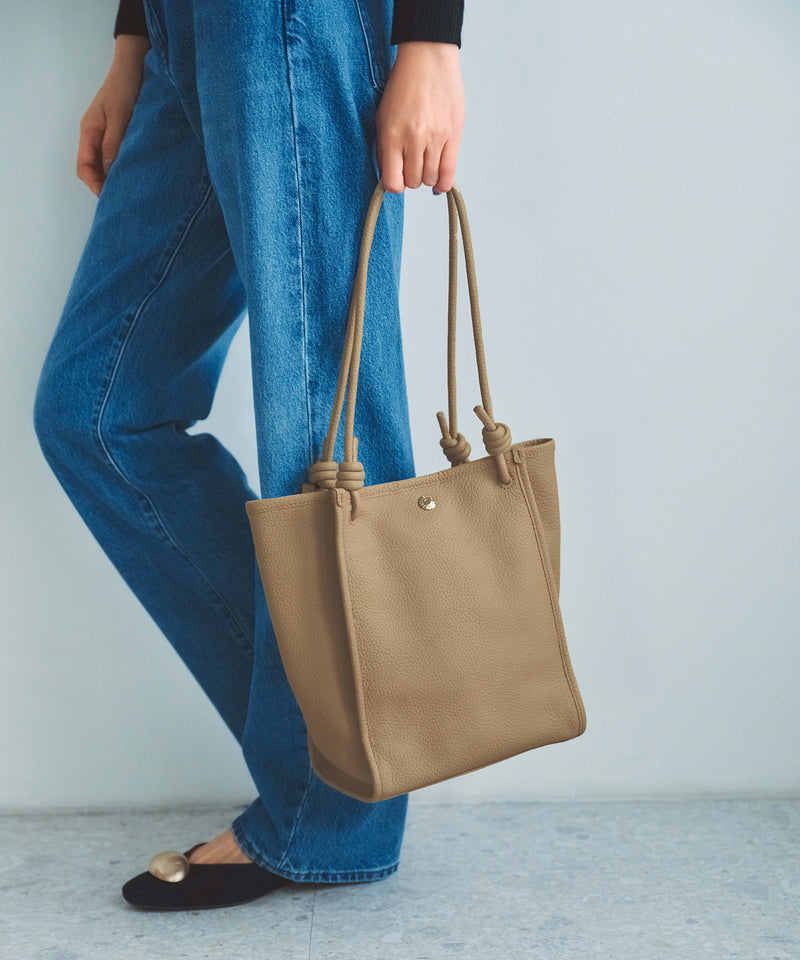 【新色追加】シュリンクレザー ノットハンドル トートバッグ