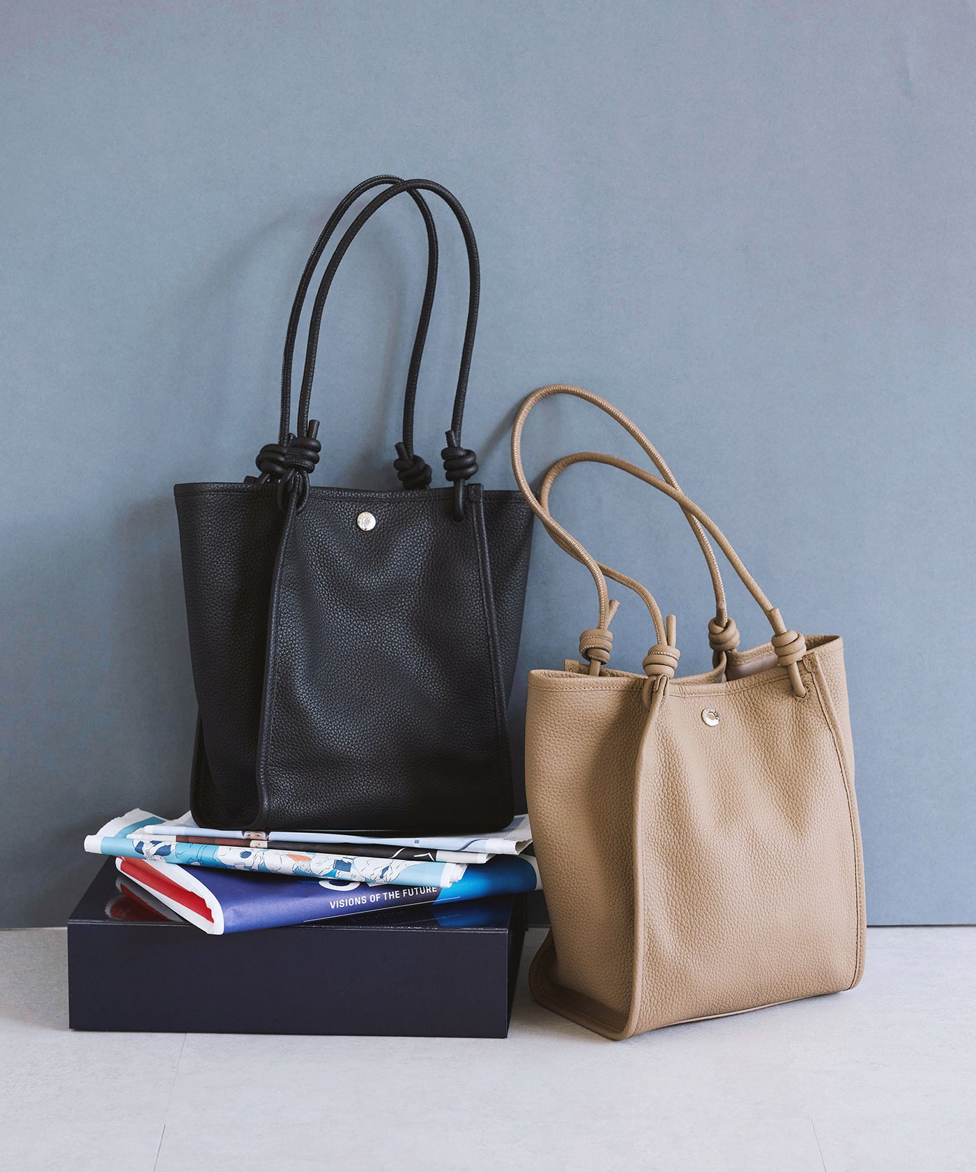 ココナッツ⭐︎ページ 新色追加】シュリンクレザー ノットハンドル トートバッグ