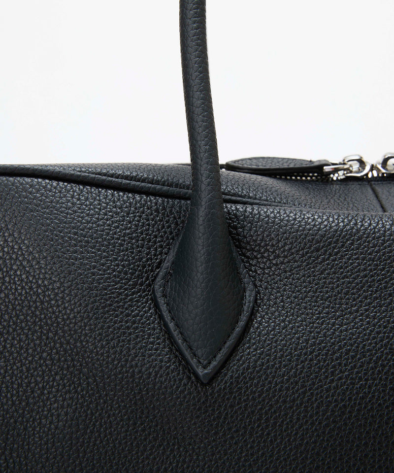 シュリンクレザー シンプル ボストンバッグ