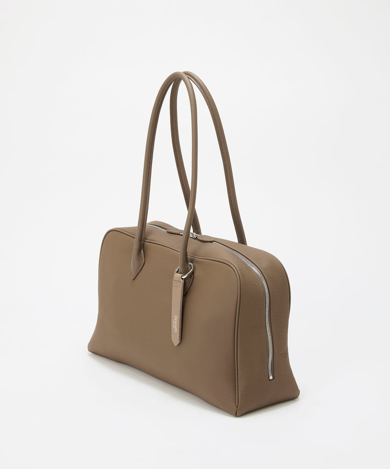 シュリンクレザー シンプル ボストンバッグ