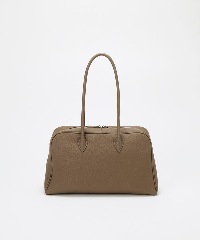 シュリンクレザー シンプル ボストンバッグ