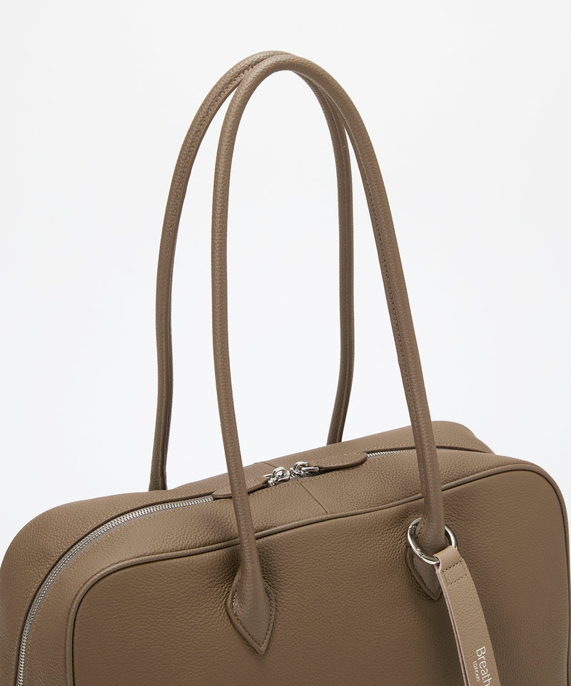 シュリンクレザー シンプル ボストンバッグ