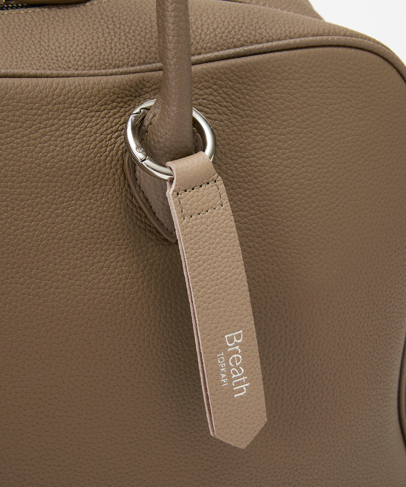 シュリンクレザー シンプル ボストンバッグ