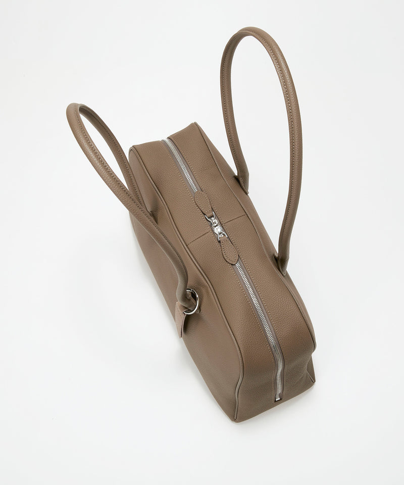 シュリンクレザー シンプル ボストンバッグ