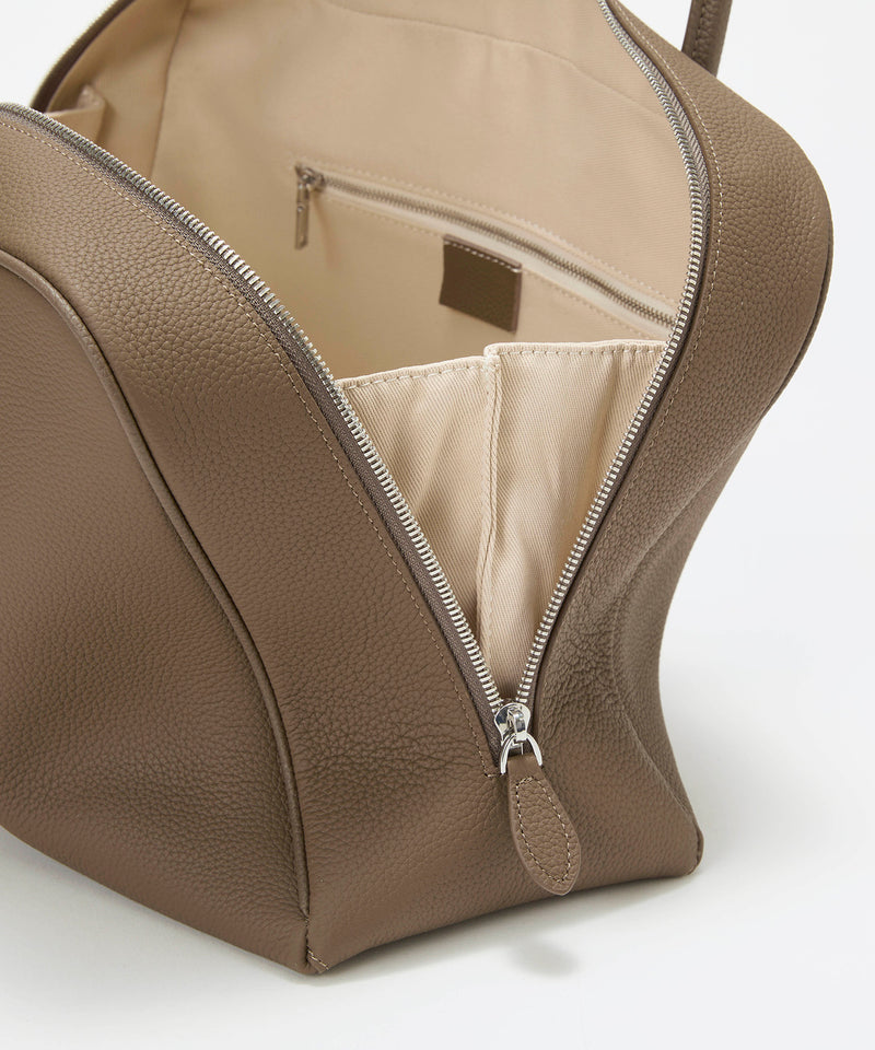 シュリンクレザー シンプル ボストンバッグ