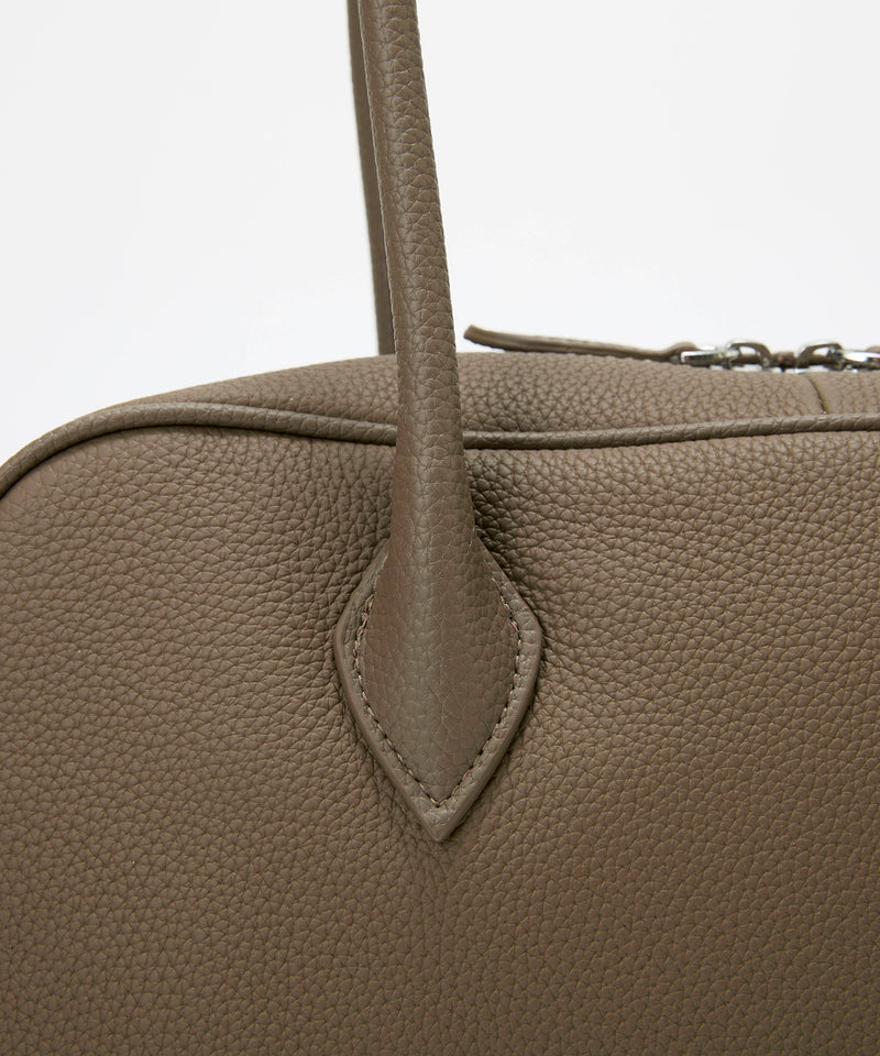 シュリンクレザー シンプル ボストンバッグ