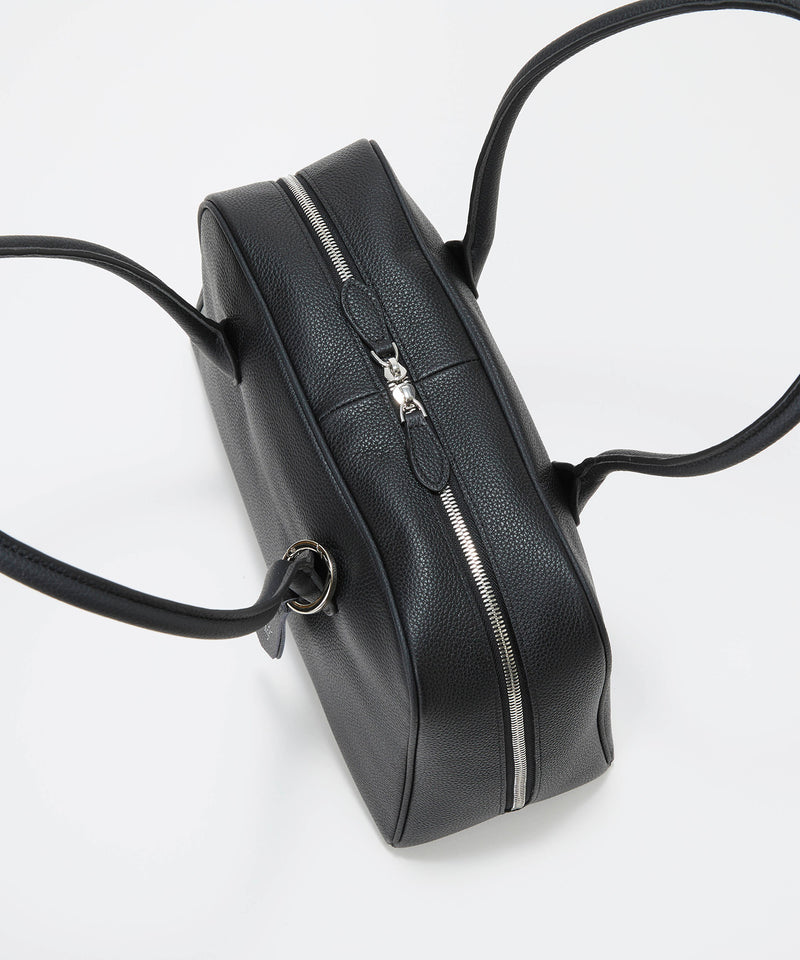 シュリンクレザー シンプル ミニ ボストンバッグ