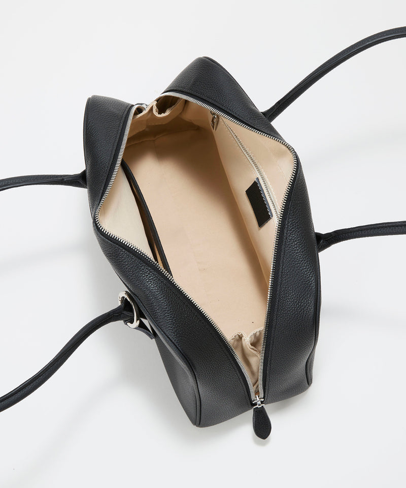 シュリンクレザー シンプル ミニ ボストンバッグ