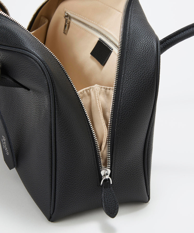 シュリンクレザー シンプル ミニ ボストンバッグ