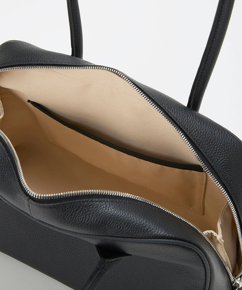 シュリンクレザー シンプル ミニ ボストンバッグ