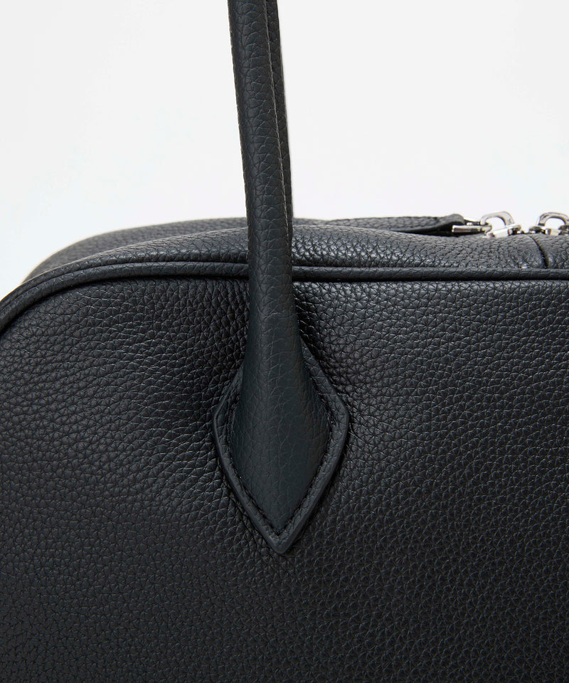 シュリンクレザー シンプル ミニ ボストンバッグ