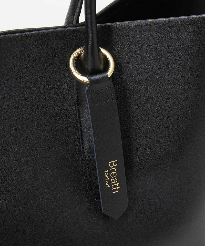 シュリンクレザー スクエア トートバッグ　ポーチ・ミニショルダー付