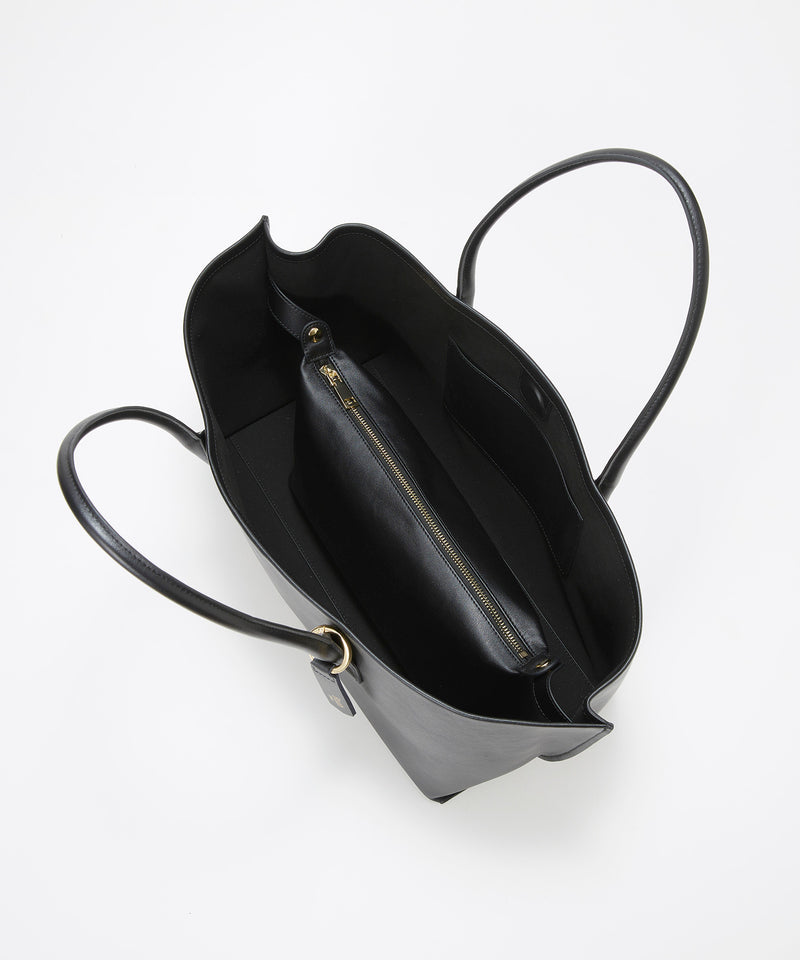 シュリンクレザー スクエア トートバッグ　ポーチ・ミニショルダー付