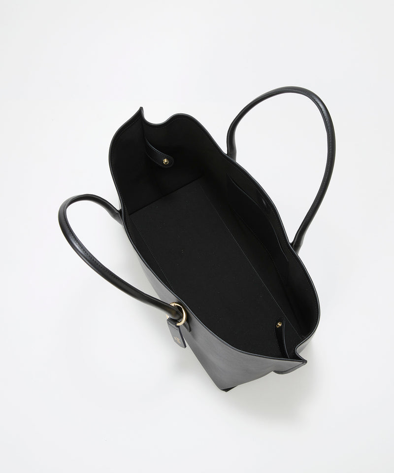 シュリンクレザー スクエア トートバッグ　ポーチ・ミニショルダー付