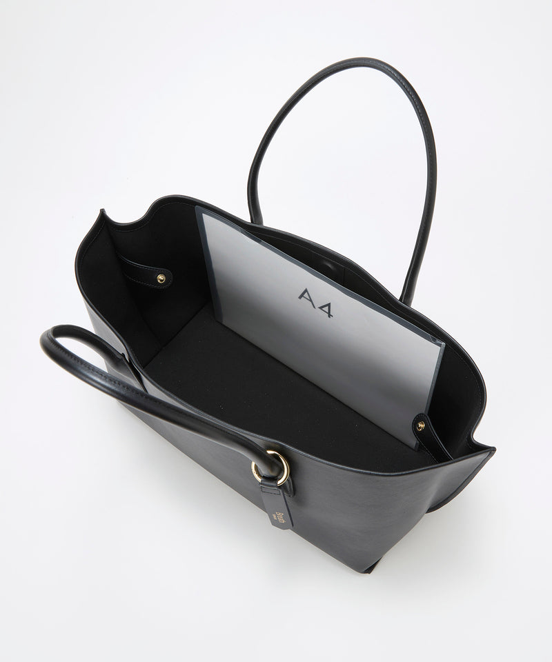 シュリンクレザー スクエア トートバッグ　ポーチ・ミニショルダー付