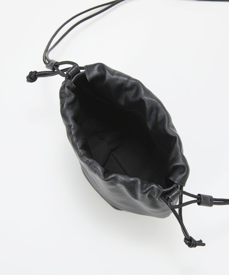 シュリンクレザー スクエア トートバッグ　ポーチ・ミニショルダー付