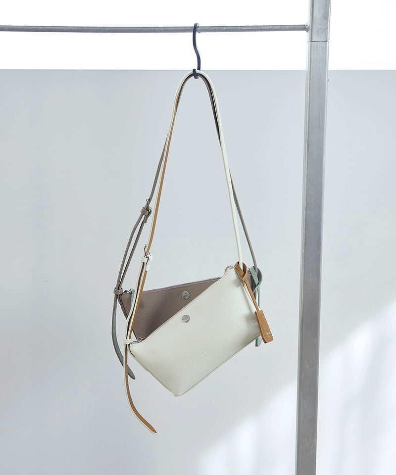 DUAL デュアル シュリンクレザー バイカラー ミニ ショルダーバッグ