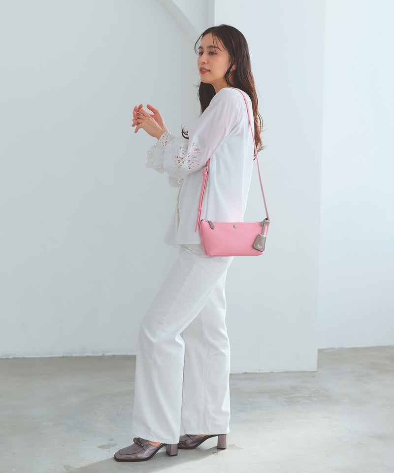 DUAL デュアル シュリンクレザー バイカラー ミニ ショルダーバッグ