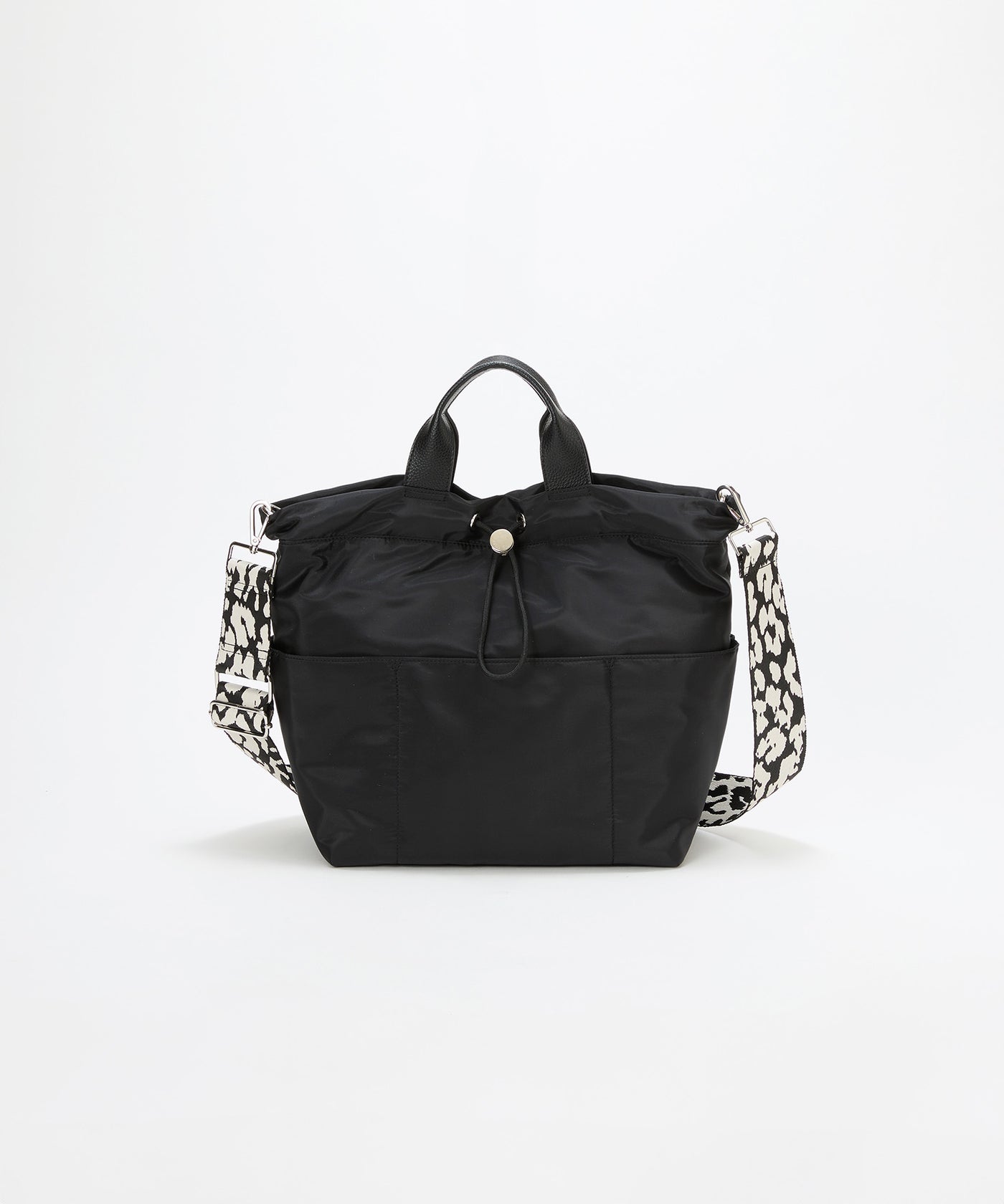 ナイロン パターンベルト付き 2way トートバッグ / 8ポケット