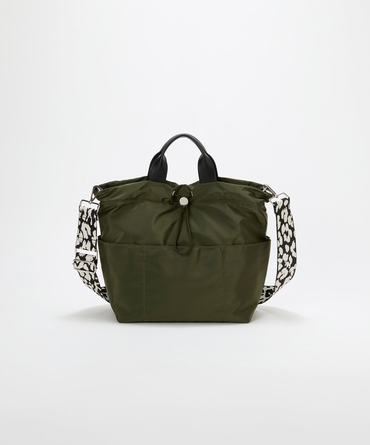 ナイロン パターンベルト付き 2way トートバッグ / 8ポケット