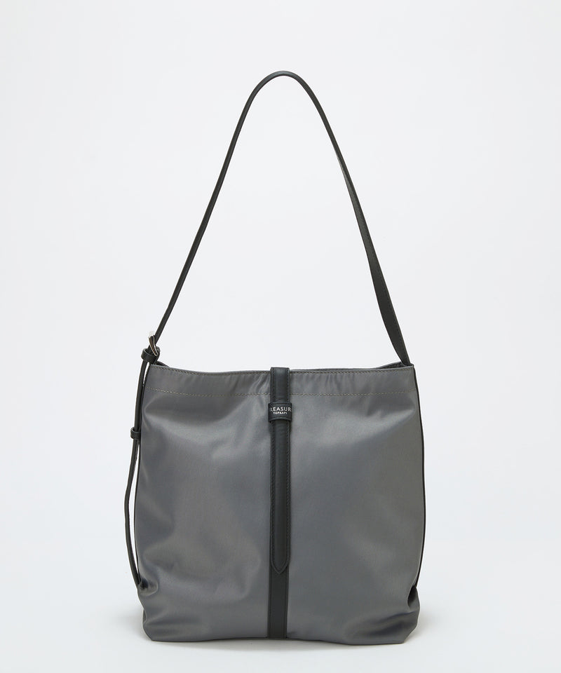 Topologie ナイロン製 ショルダーバッグ シルバー グレー ブラック ナイロン センターベルト 2way ショルダーバッグ 軽量 / 肩掛け