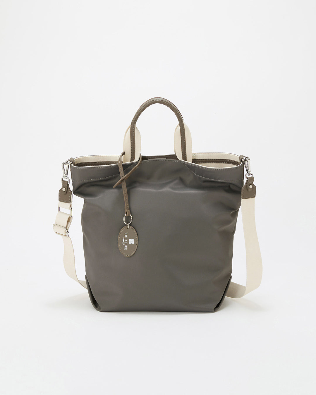 新品未開封☆ALEXIA STAM ストライプトートバッグ グレー ストライプハンドル ナイロン 縦型 トートバッグ / A4