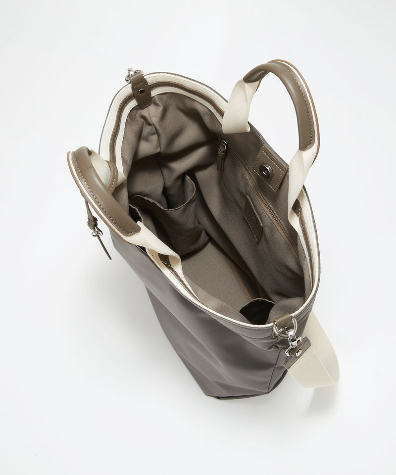 ストライプハンドル ナイロン 縦型 2way トートバッグ A4対応