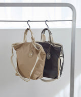 ストライプハンドル ナイロン 縦型 2way トートバッグ A4対応