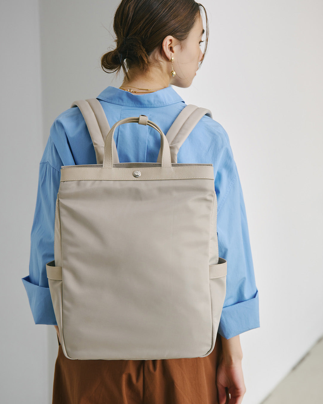 【美品】 TOPKAPI リプル 2way トート リュック　A4 撥水 防水ナイロン レザーコンビ PC対応 トート リュック / A4