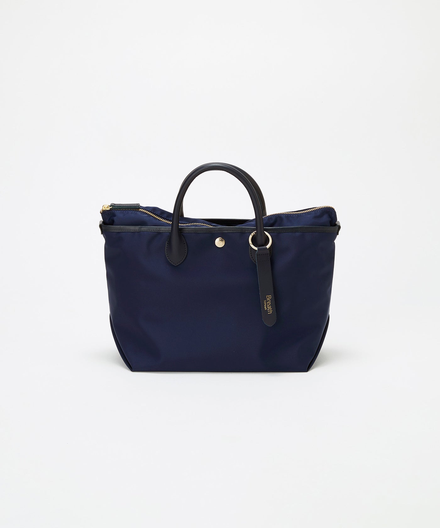 ナイロン レザーハンドル シンプル ミニ トートバッグ / 軽量