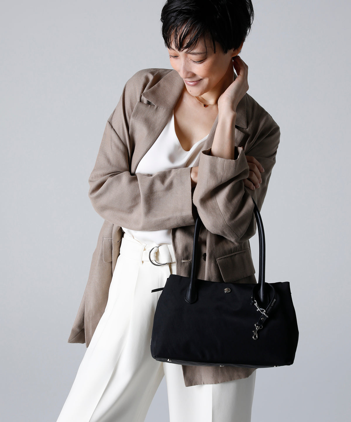ALINE ナイロン ボストン ミニ トートバッグ