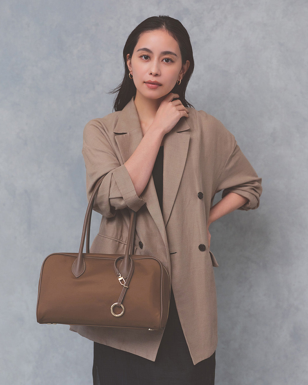 PRIM ナイロン ロングハンドル ミニ ボストン トートバッグ