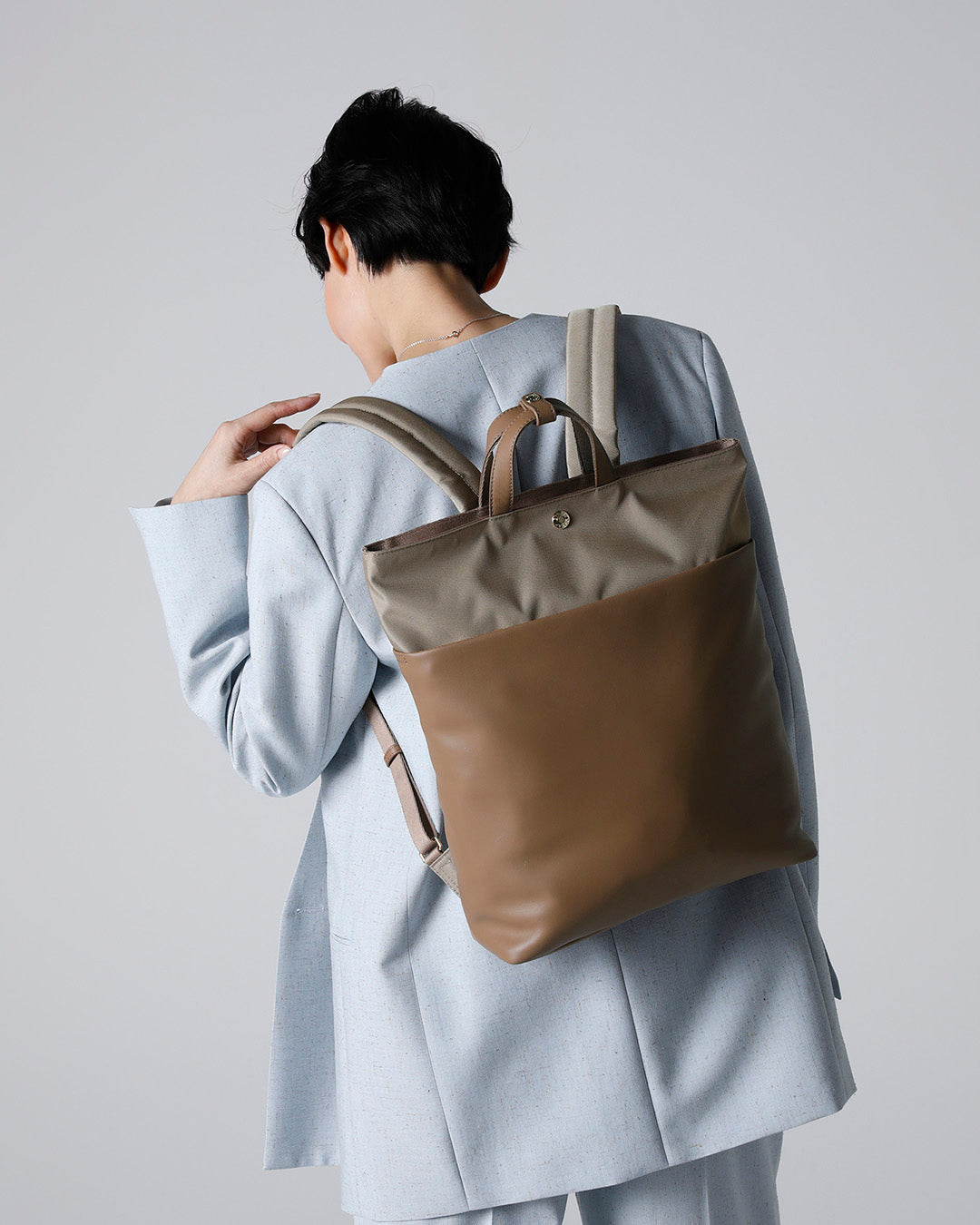 LINEA レザーコンビ リュック バックパック / A4