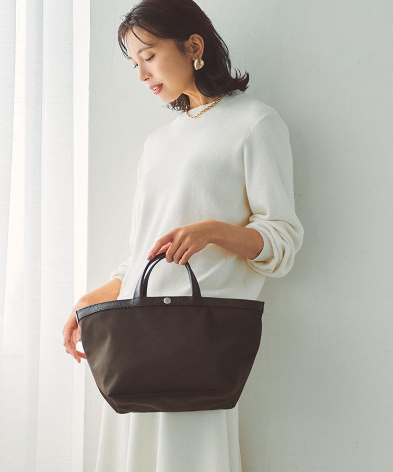 【塚田有紀子さんコラボ】NORM ノーム リサイクル ポリエステル シュリンクレザー コンビ B5 トート バッグ