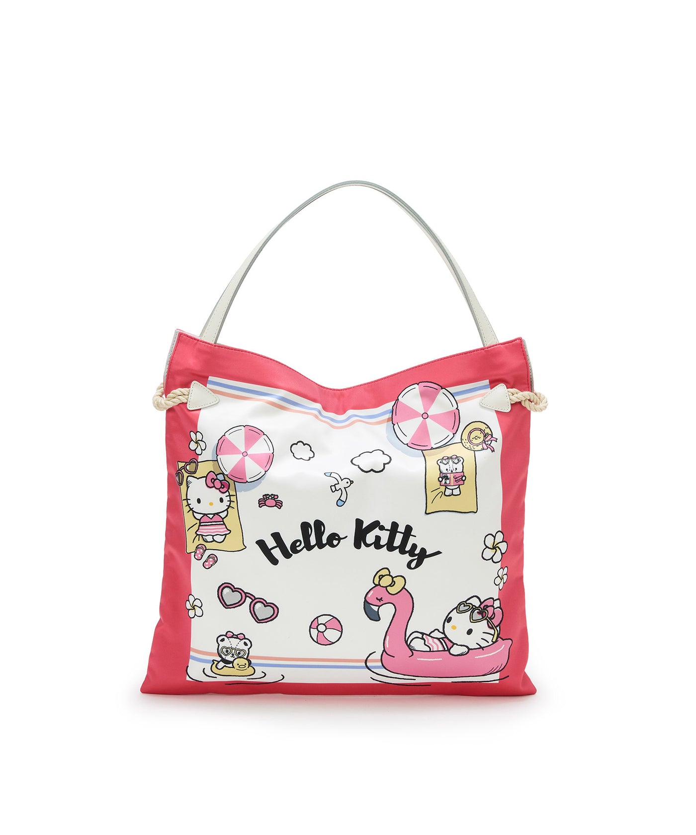 d*7様 Hello Kitty レース ハンドバッグ ホワイト　ドイリーテサゲ 26SS新色追加】HELLO KITTY × TREASURE TOPKAPI サテン スカーフ