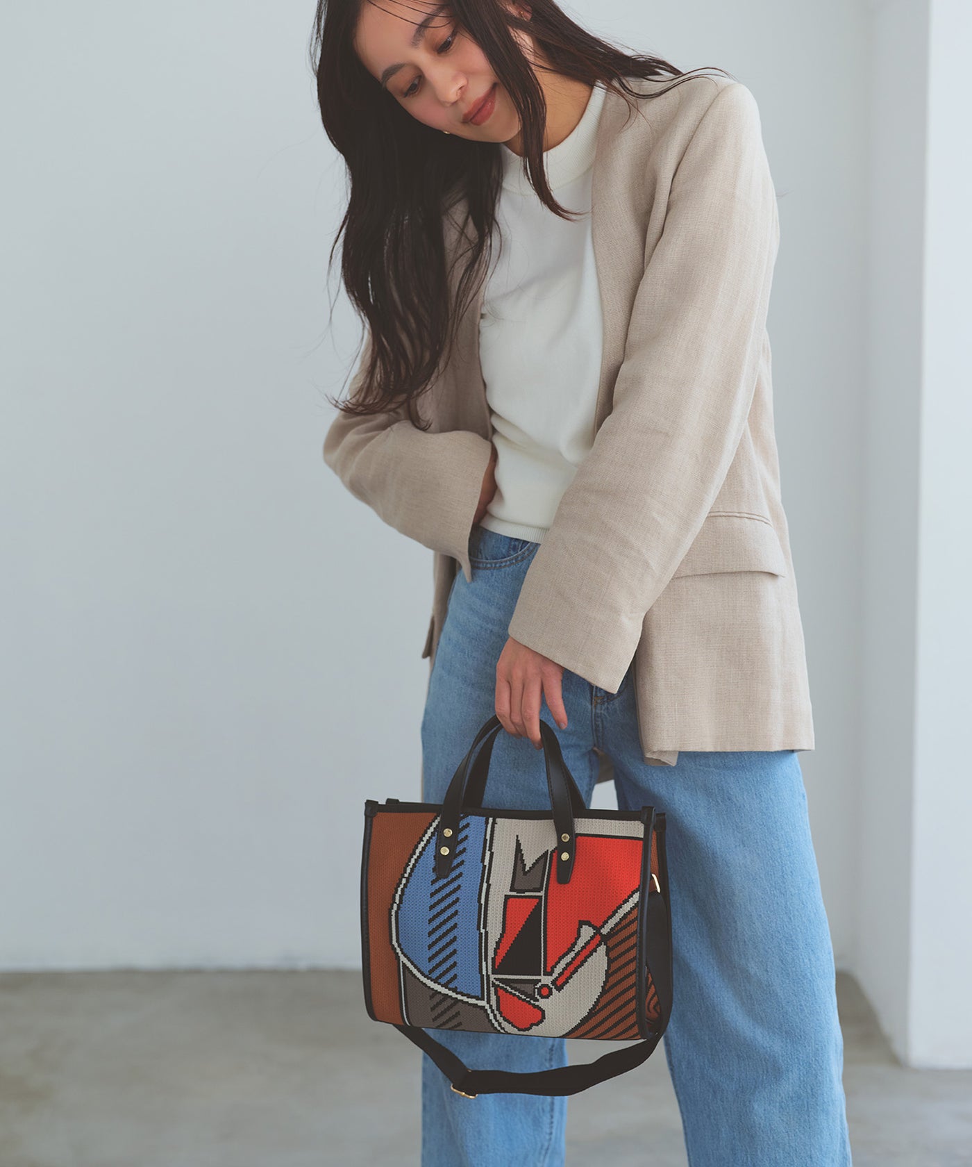 ニットジャガード 2way ミニ トートバッグ – TOPKAPI（トプカピ）