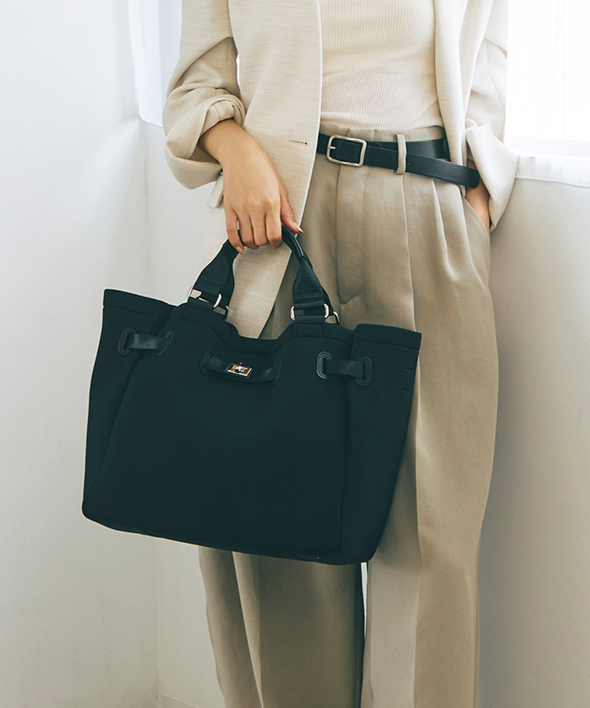 トプカピ　トートバッグ ホワイト ブラック セール】 【BREATH TOPKAPI】 SEASON FABRIC シーズン