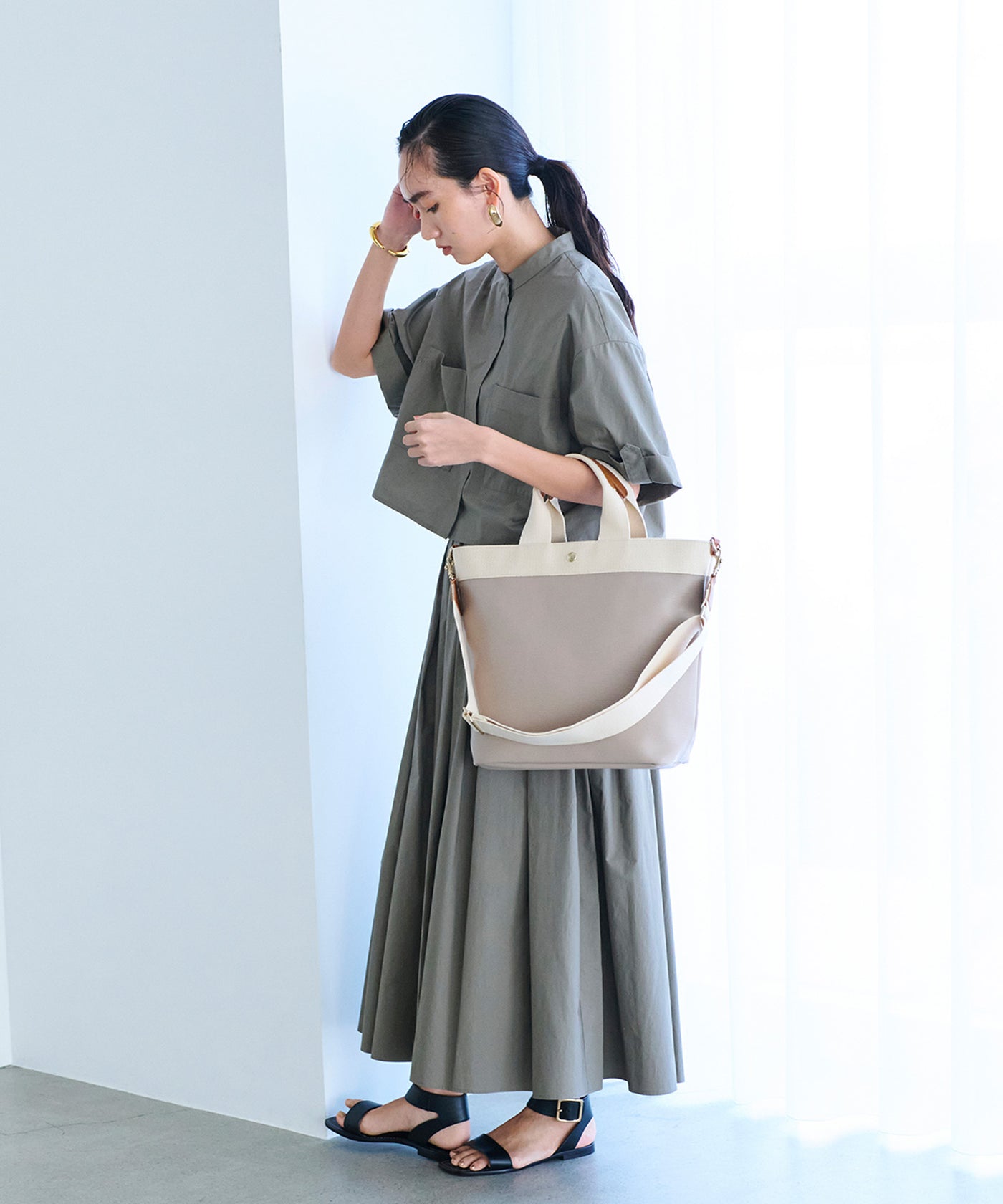 美品】TOPKAPI リプル 縦型 ショルダ一付き トートバッグ